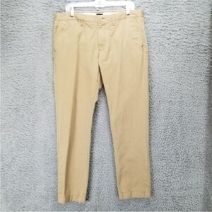 J. Crew Pants Mens 34x30 Broken In Tan 100% Cotton Mid Rise Straight Leg
